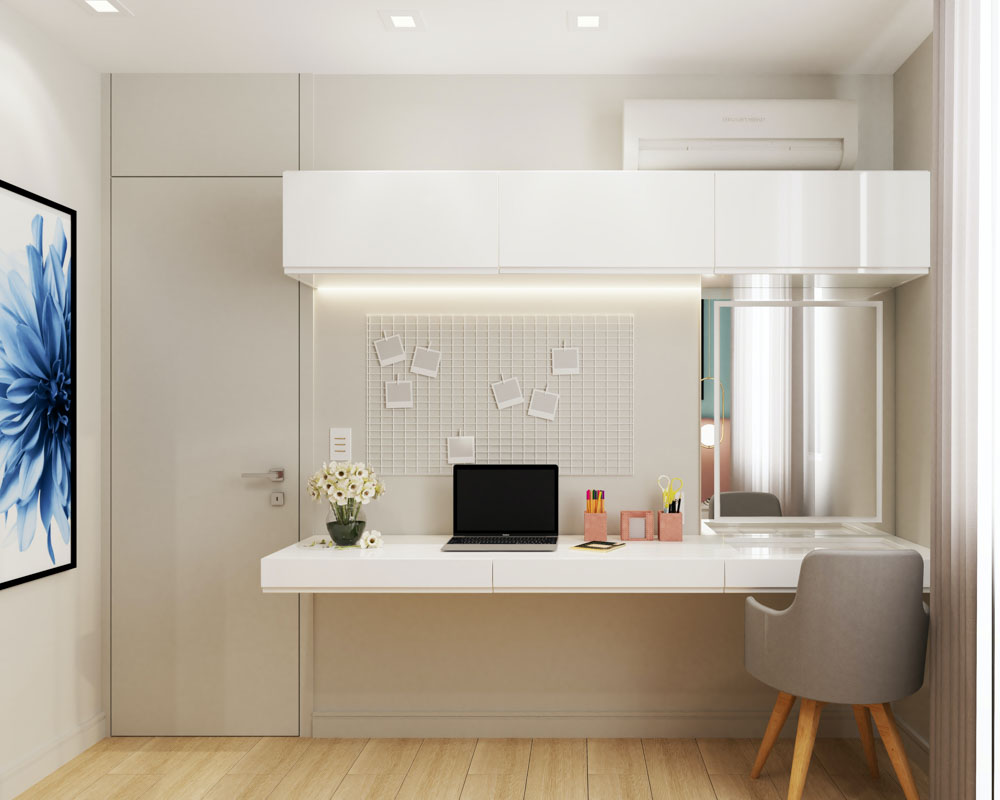 Đặt bàn làm việc đối diện cửa ra vào dễ khiến bạn mất tập trung lúc làm việc