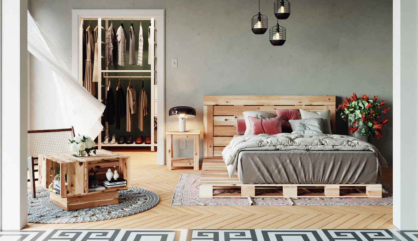 Showroom nội thất Mộc Pallet tập trung vào nguyên liệu pallet cứng