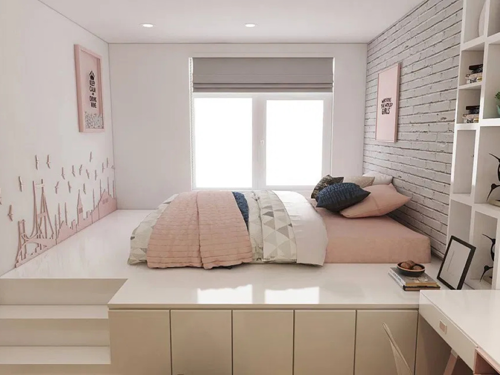 Chọn giường có thể gập lại để tiết kiệm diện tích khi không sử dụng