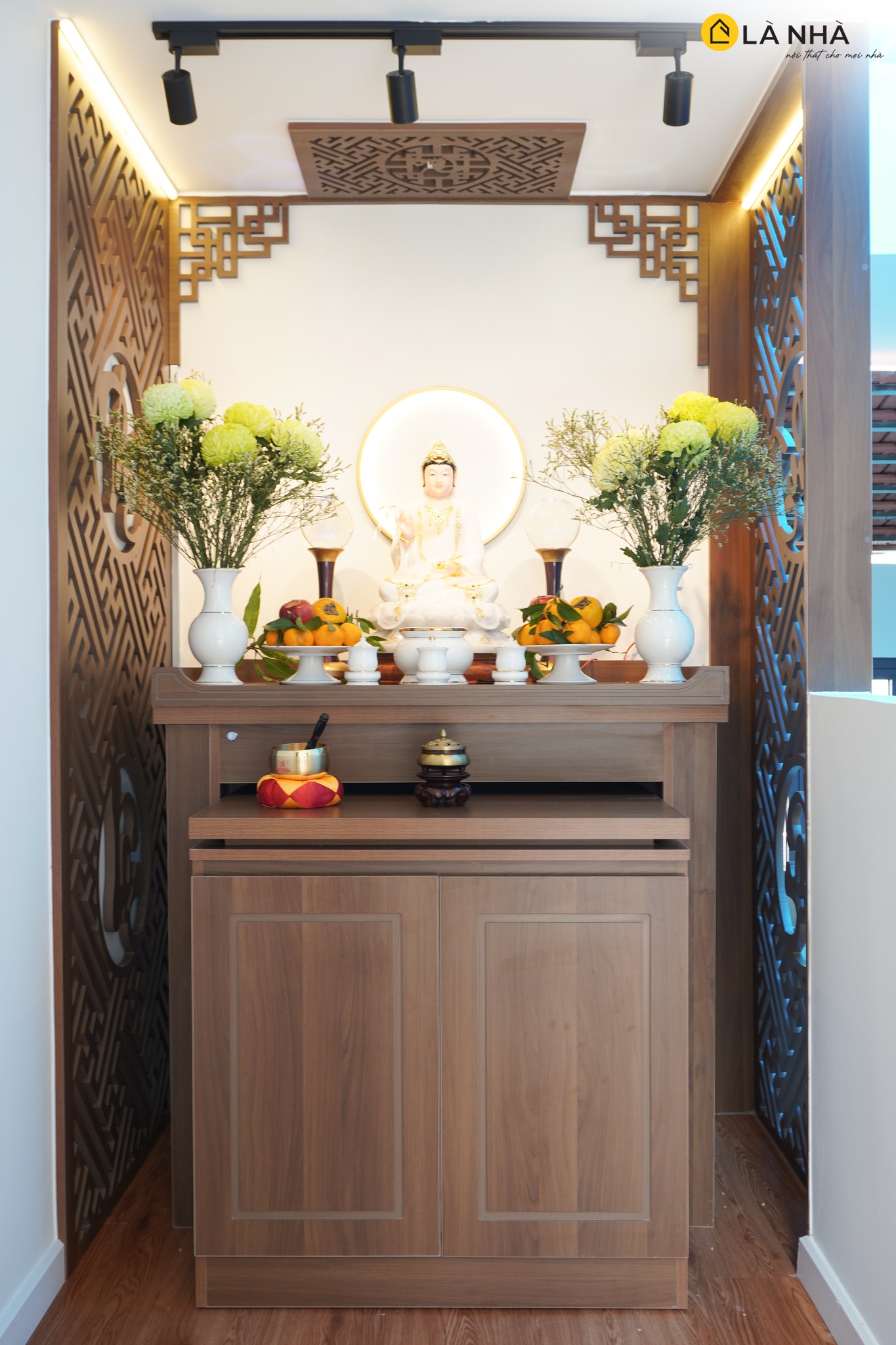 Thiết kế phòng thờ sang trọng