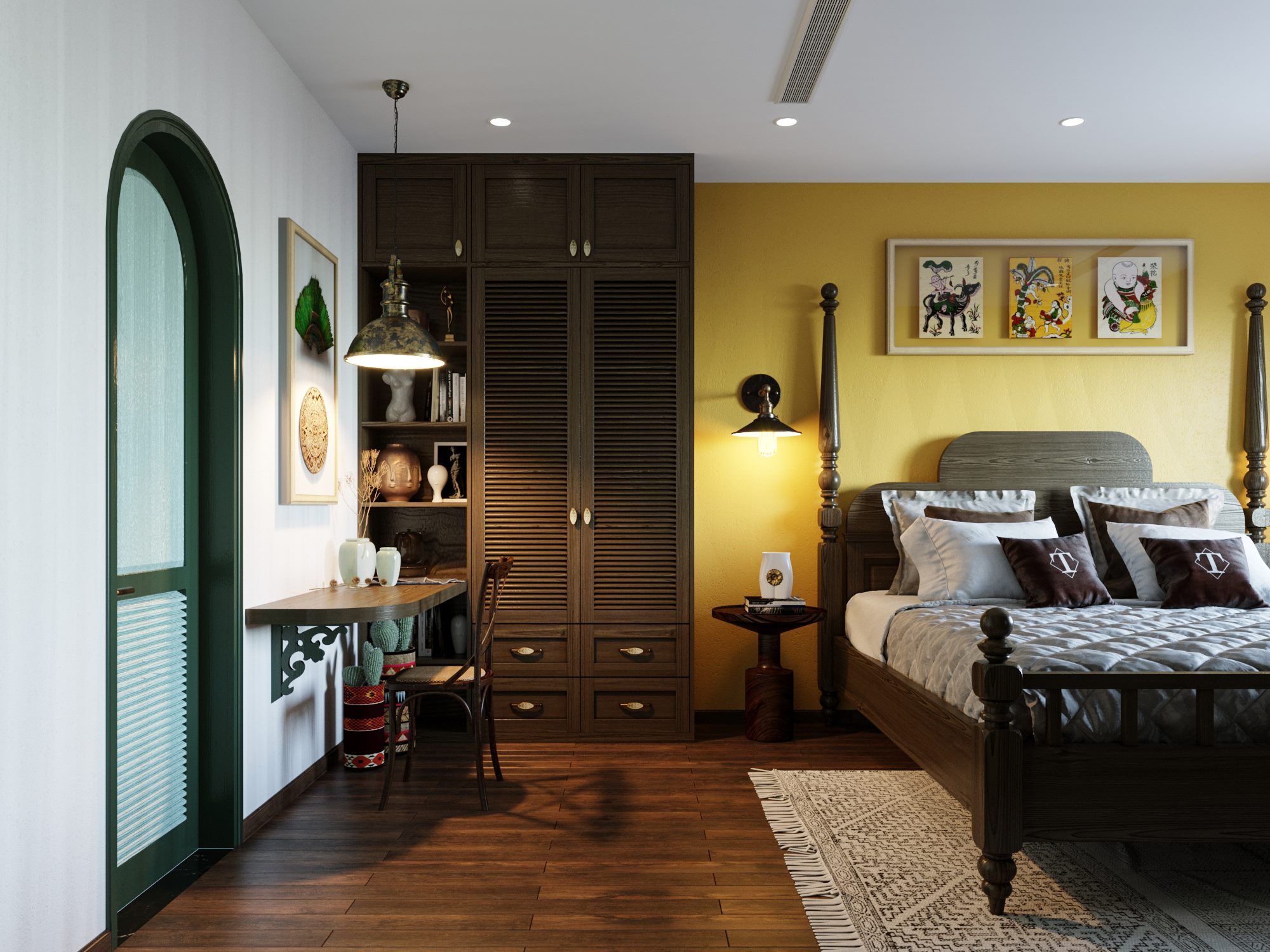 okking.con Indochine kết hợp bàn làm việc