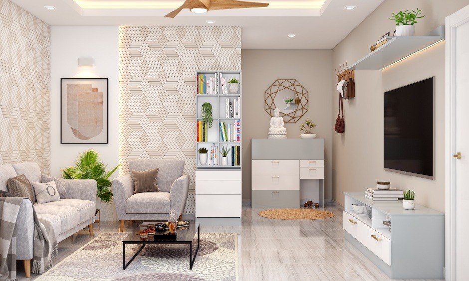 Mẫu phòng khách nhà 2 tầng màu sắc tươi sáng (Nguồn: Sưu tầm)