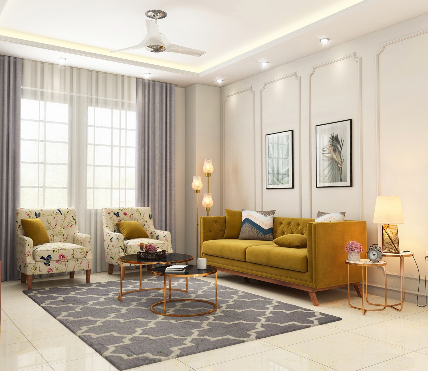 Phòng khách sang trọng của okking0 nội thất nhà 2 tầng (Nguồn: Sưu tầm)