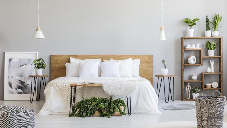 Sử dụng các chậu cây nhỏ để trang trí okking 12m2