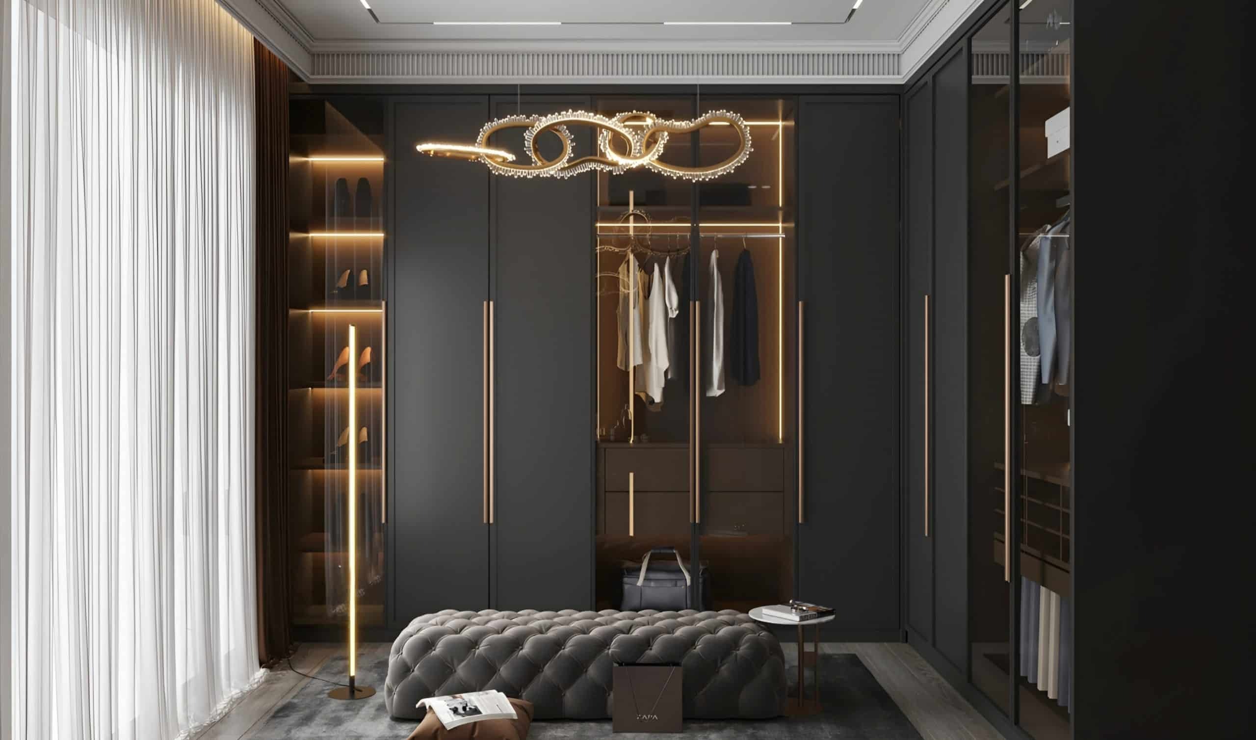 Lưu ý khi okking0 thi công tủ quần áo âm tường