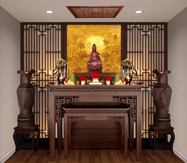Thiết kế phòng thờ phù hợp với phong thủy