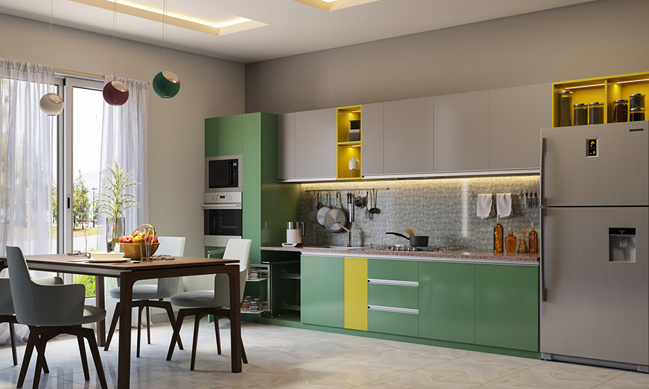 Tủ bếp sử dụng chất liệu nhựa Acrylic có giá cả vô cùng phải chăng
