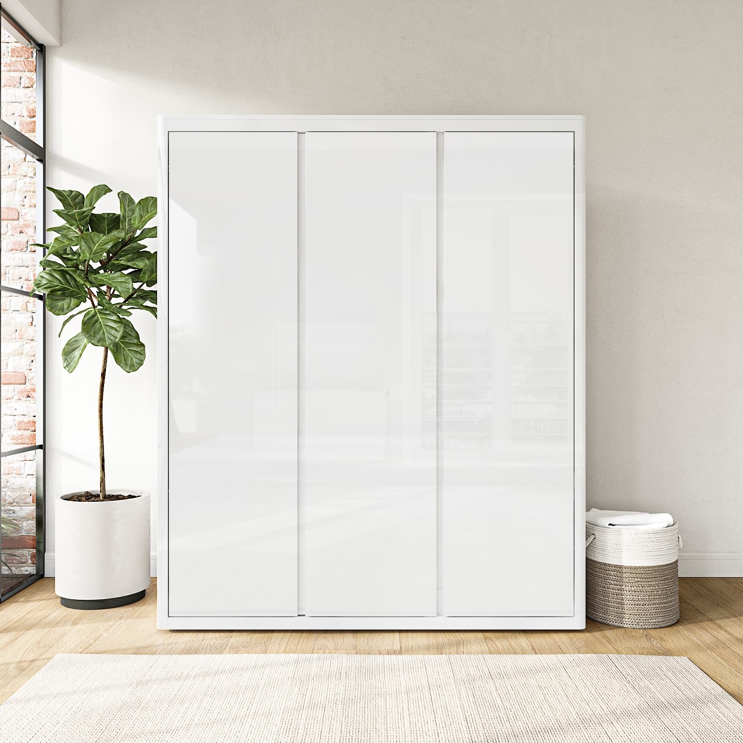Tủ quần áo 3 buồng trắng