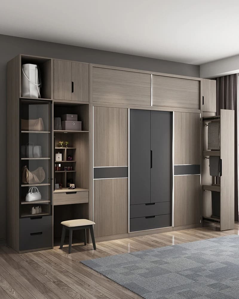 Tủ quần áo kết hợp bàn trang điểm gỗ công nghiệp (Nguồn: Sưu tầm)