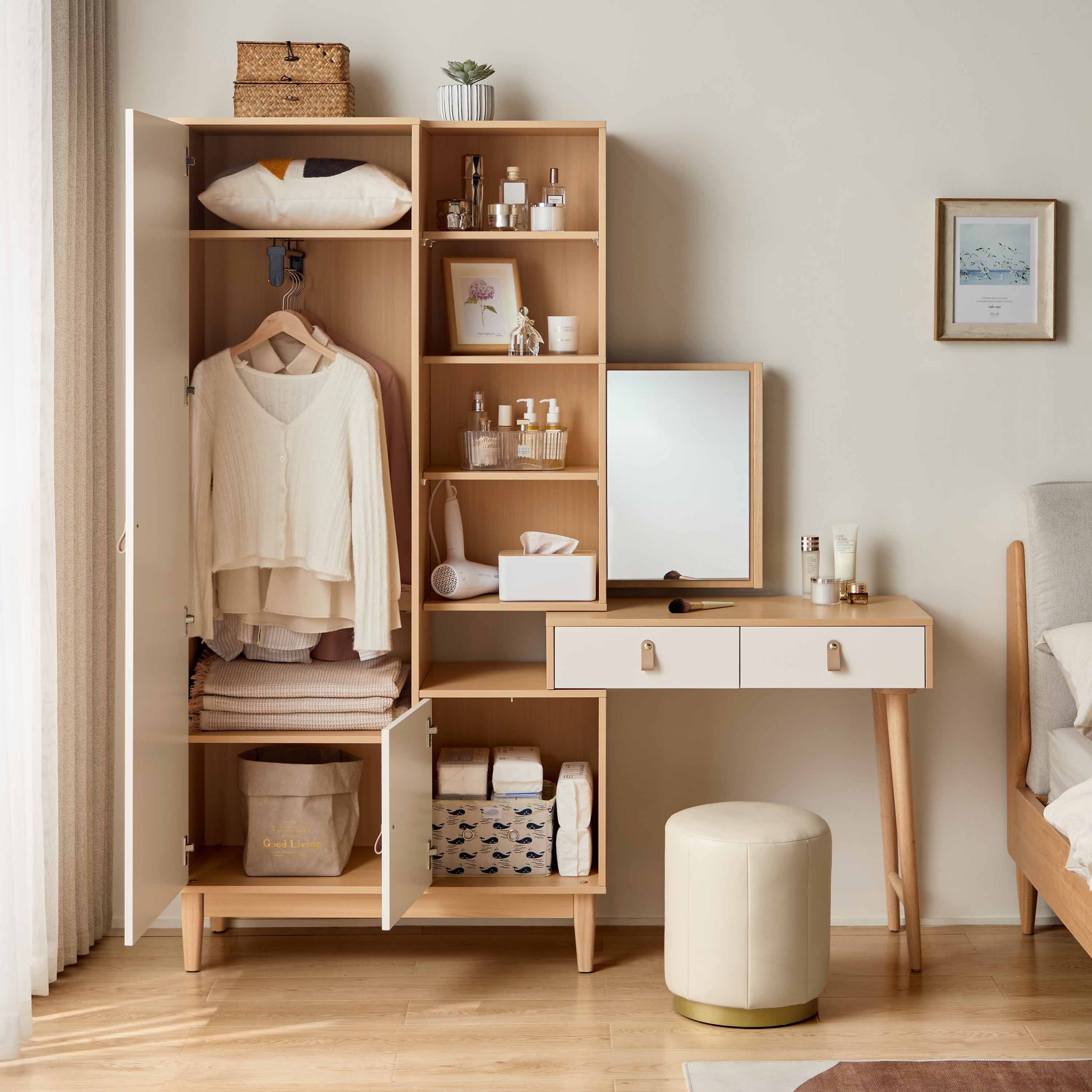 Tủ quần áo kết hợp bàn trang điểm gỗ MDF (Nguồn: Sưu tầm)