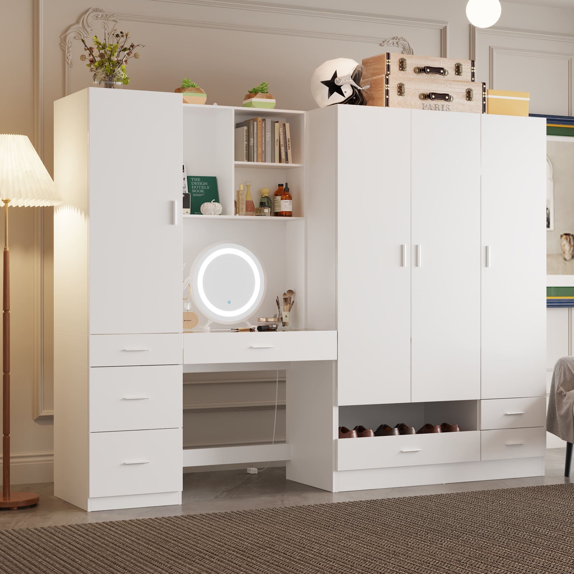 Tủ quần áo kết hợp bàn trang điểm và nhiều ngăn kéo (Nguồn: Sưu tầm)