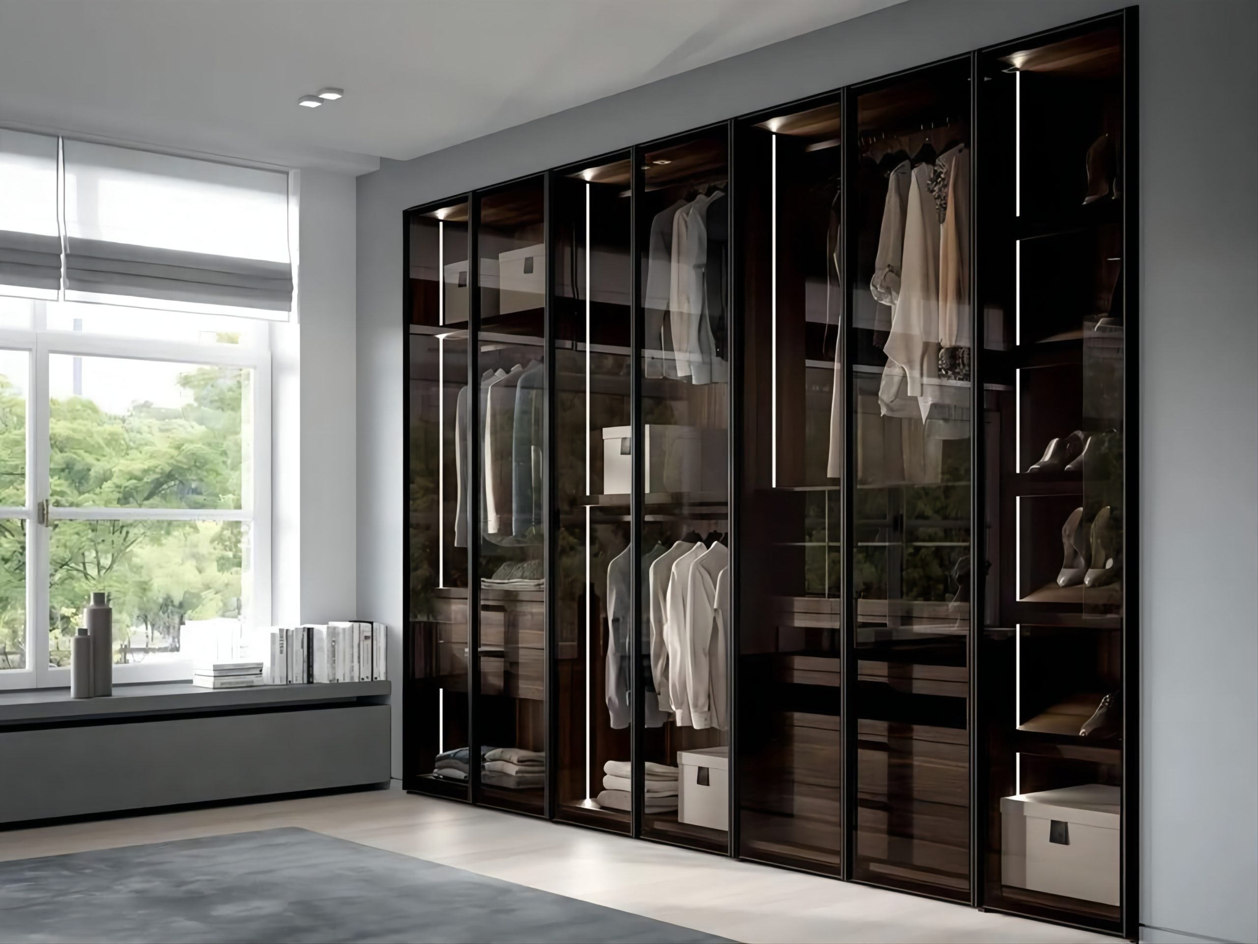 Mẫu đồ nội thất tủ quần áo cánh kính đẹp mắt