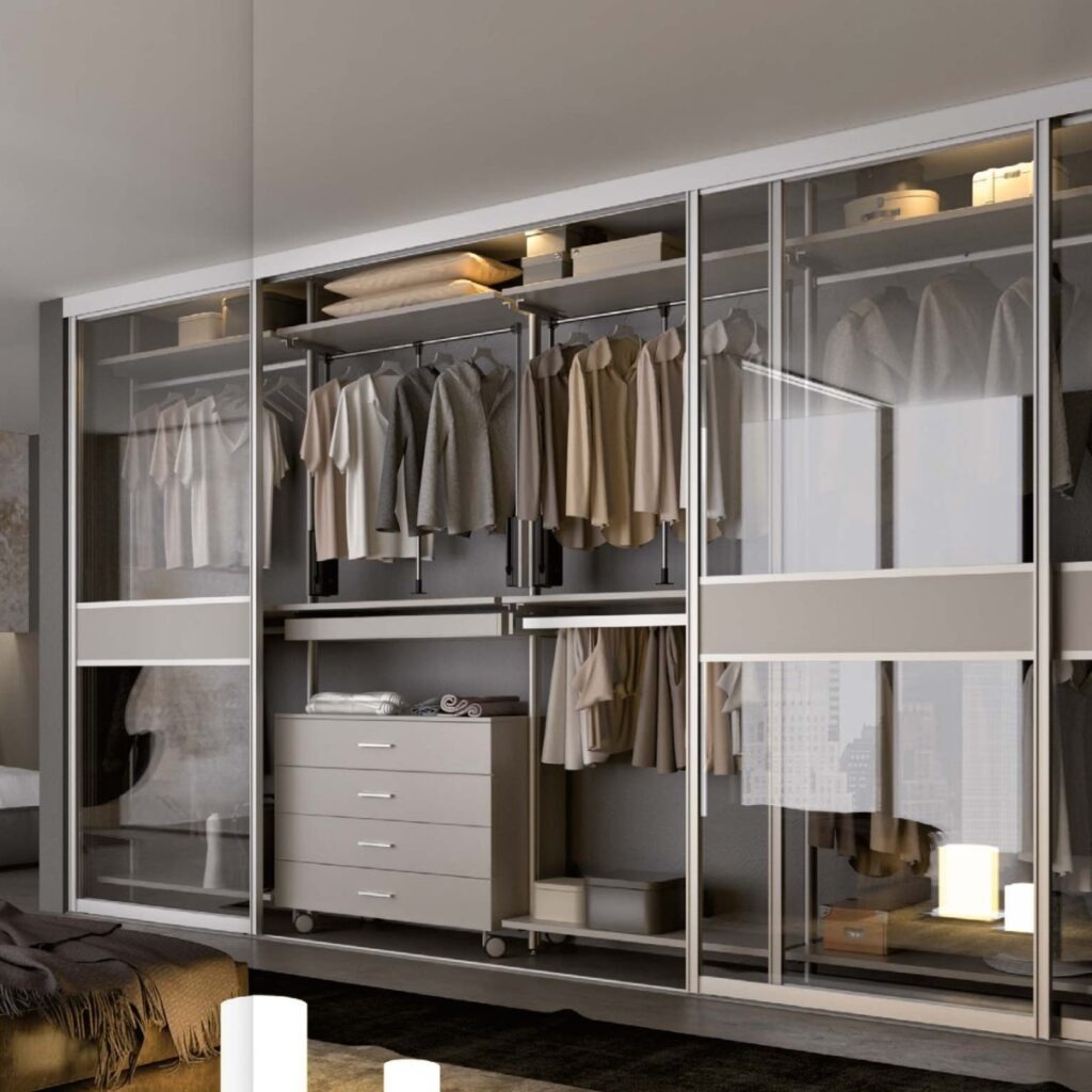 Tủ quần áo nhôm kính cửa trượt