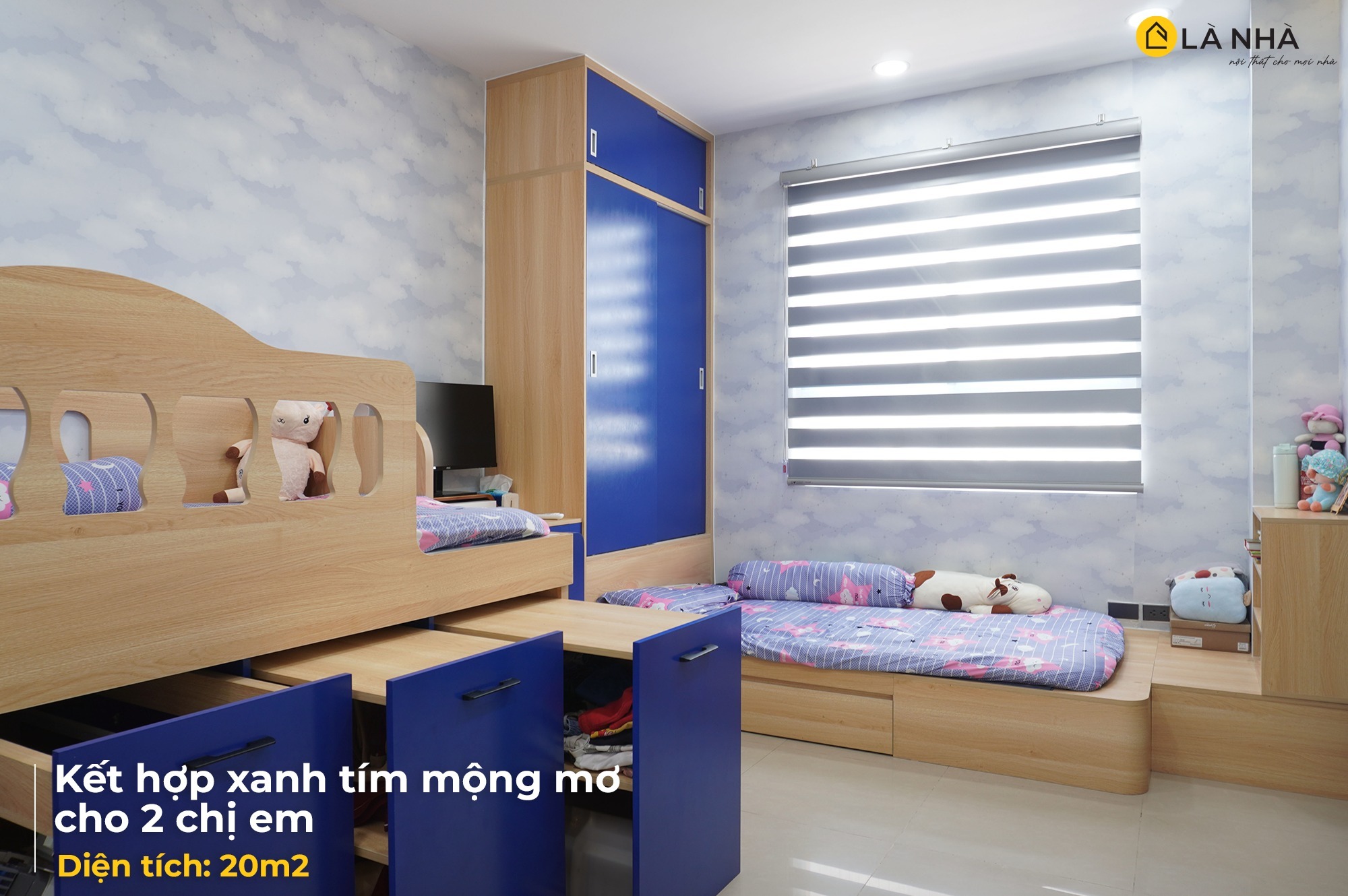 Mẫu tủ quần áo trẻ em được okking0 và thi công bởi m.okking