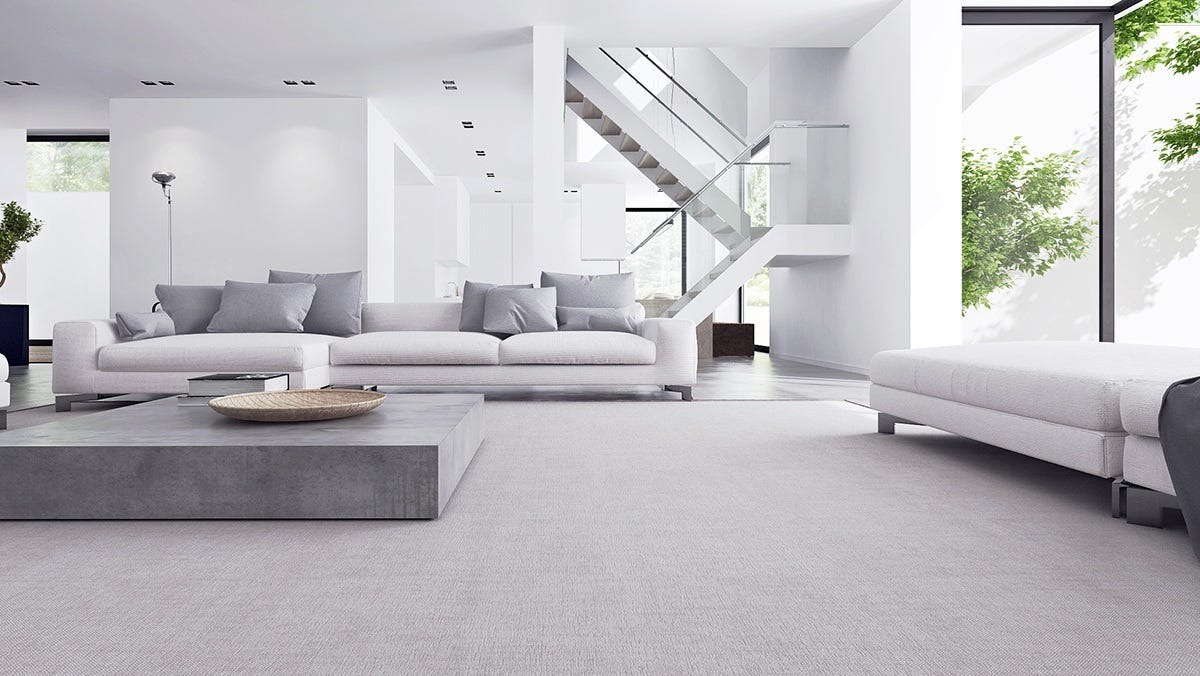 Lựa chọn màu sắc trắng - xám hài hòa phòng khách m.okking39 tối giản