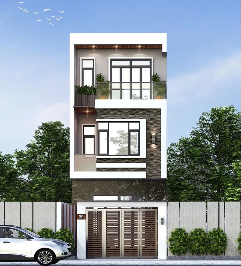 Thiết kế thi công nhà phố hiện đại 3 tầng đẹp mắt (Nguồn: Sưu tầm)