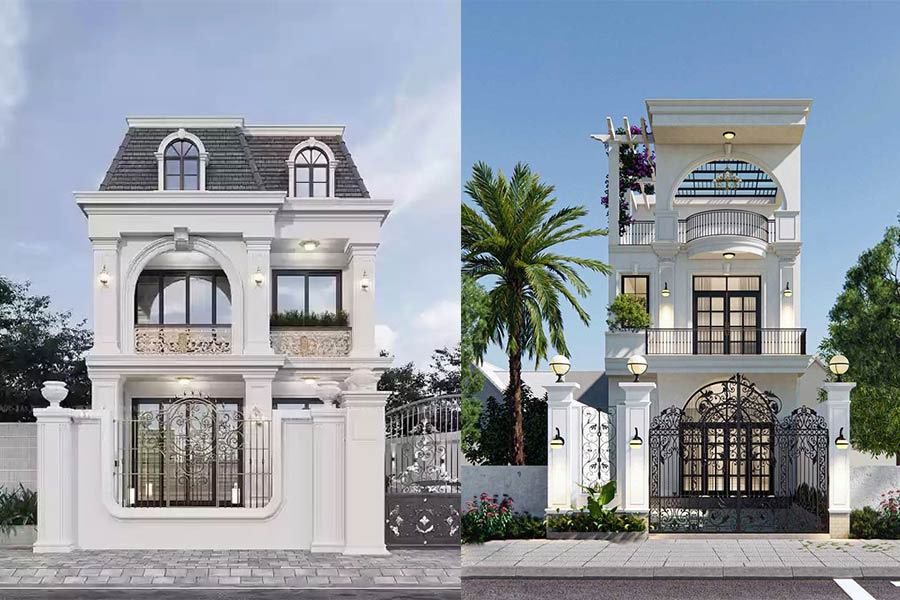 Mẫu okking0 nhà phố theo m.okking39 tân cổ điển