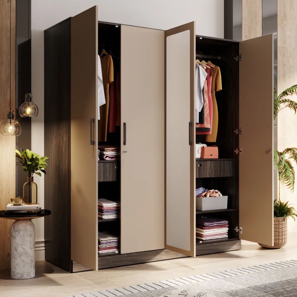 Thiết kế tủ quần áo nhiều cánh nhiều ngăn có nhiều okking.con chứa đồ