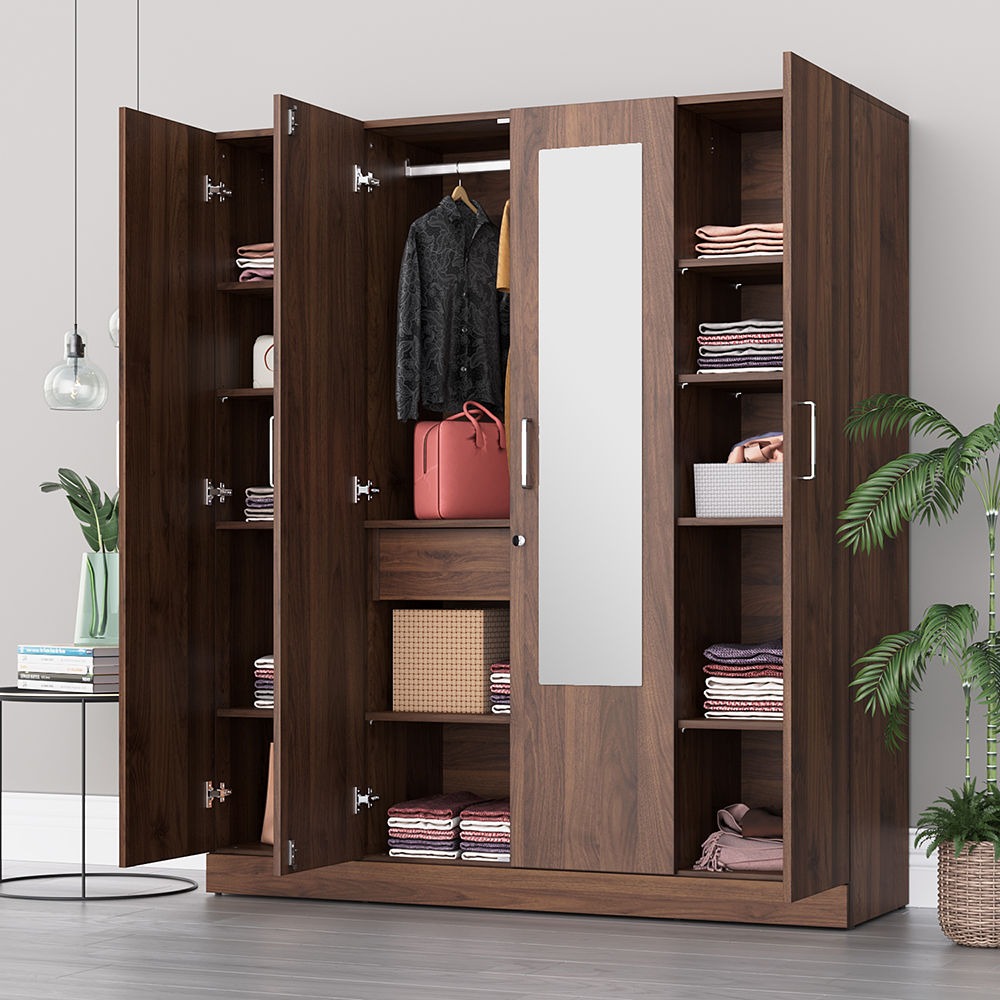 Mẫu tủ quần áo cánh mở có nhiều ngăn dễ dàng phân chia áo quần