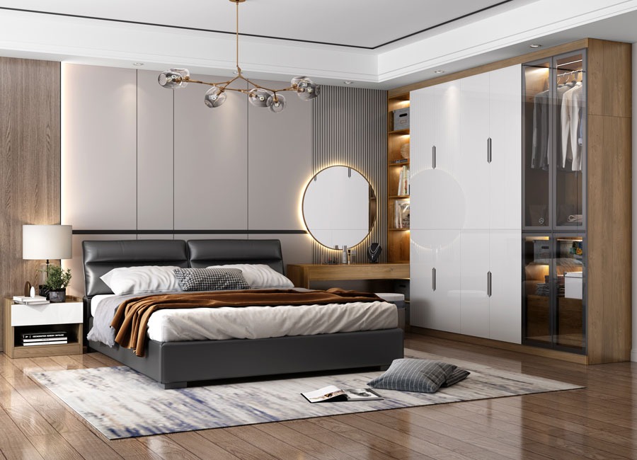 Mẫu tủ quần áo phủ acrylic bóng gương