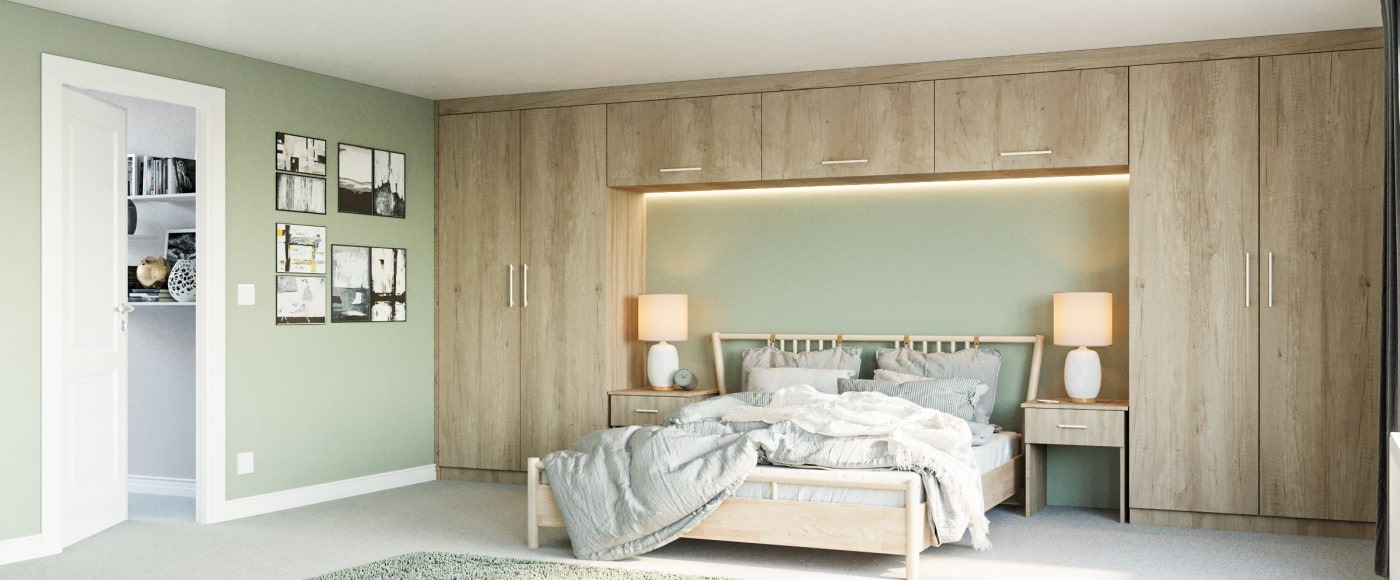 Mẫu tủ quần áo kết hợp giường ngủ