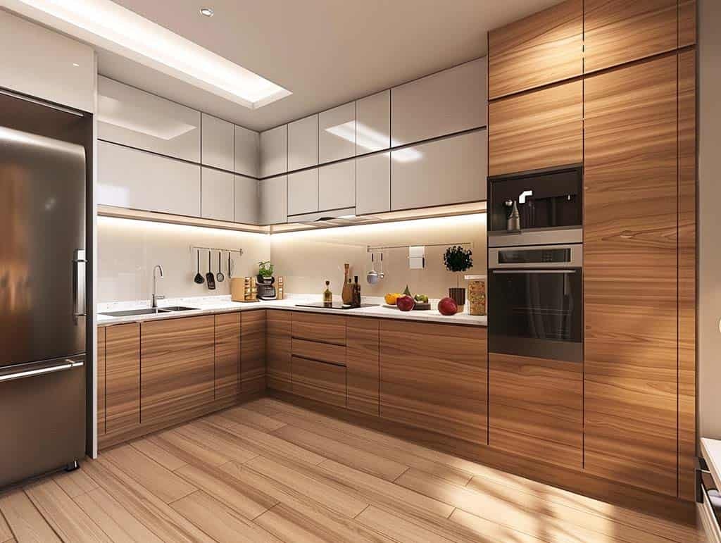 Tủ bếp MDF phủ Melamine là gì