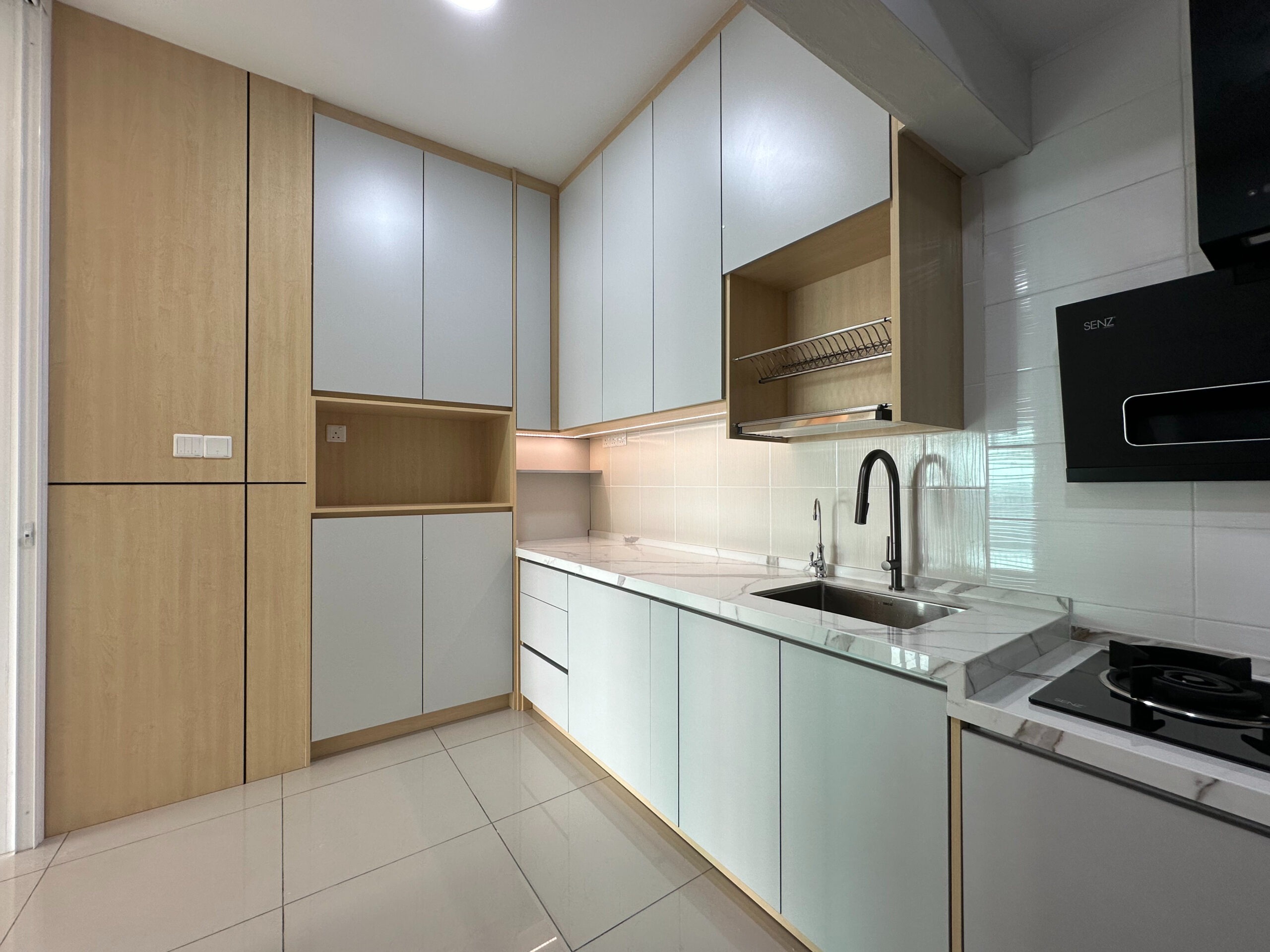 Mẫu m.okking39 MDF dành cho gian bếp có diện tích hạn chế