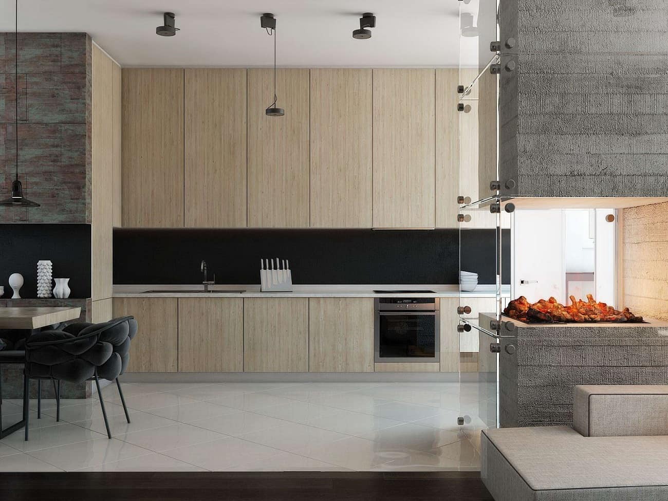 Tủ bếp MDF phủ Melamine chữ i nhỏ