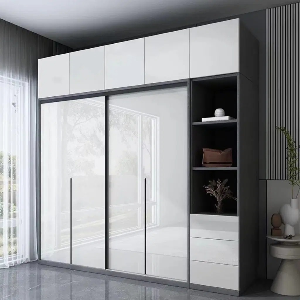 Thiết kế tủ quần áo phủ Melamine bóng gương đẹp mắt