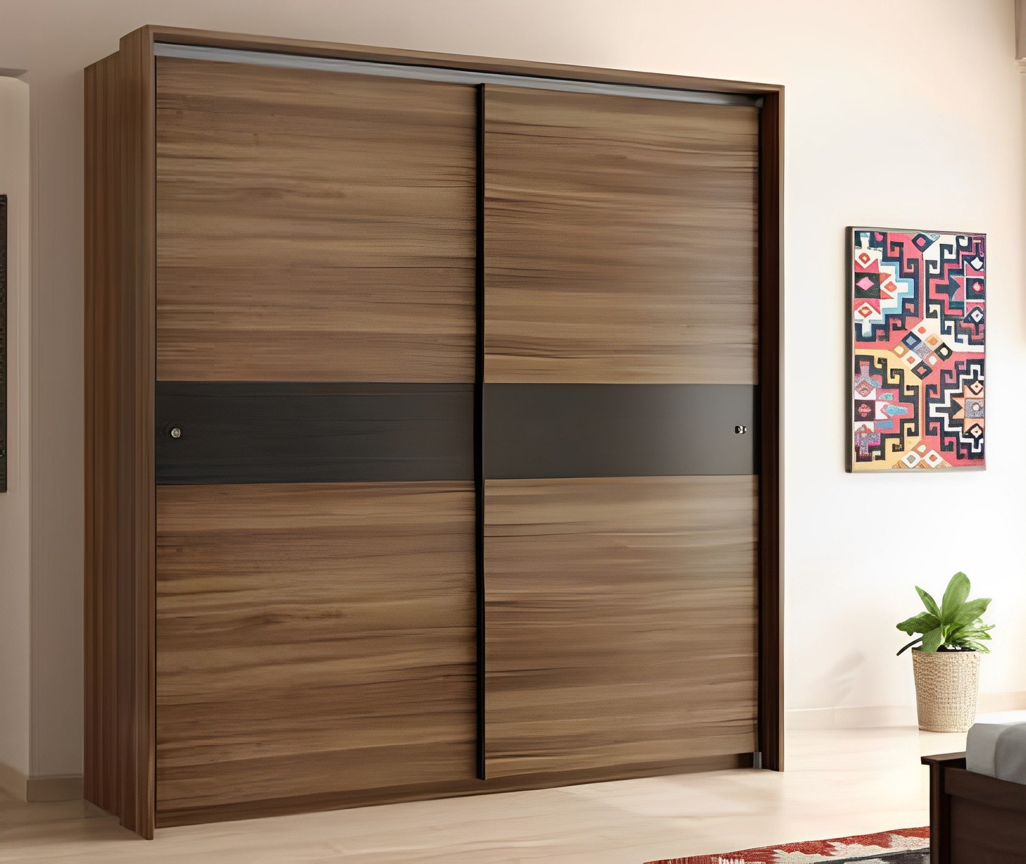 Tủ quần áo cửa lùa có đường ray để kéo cánh tủ qua lại