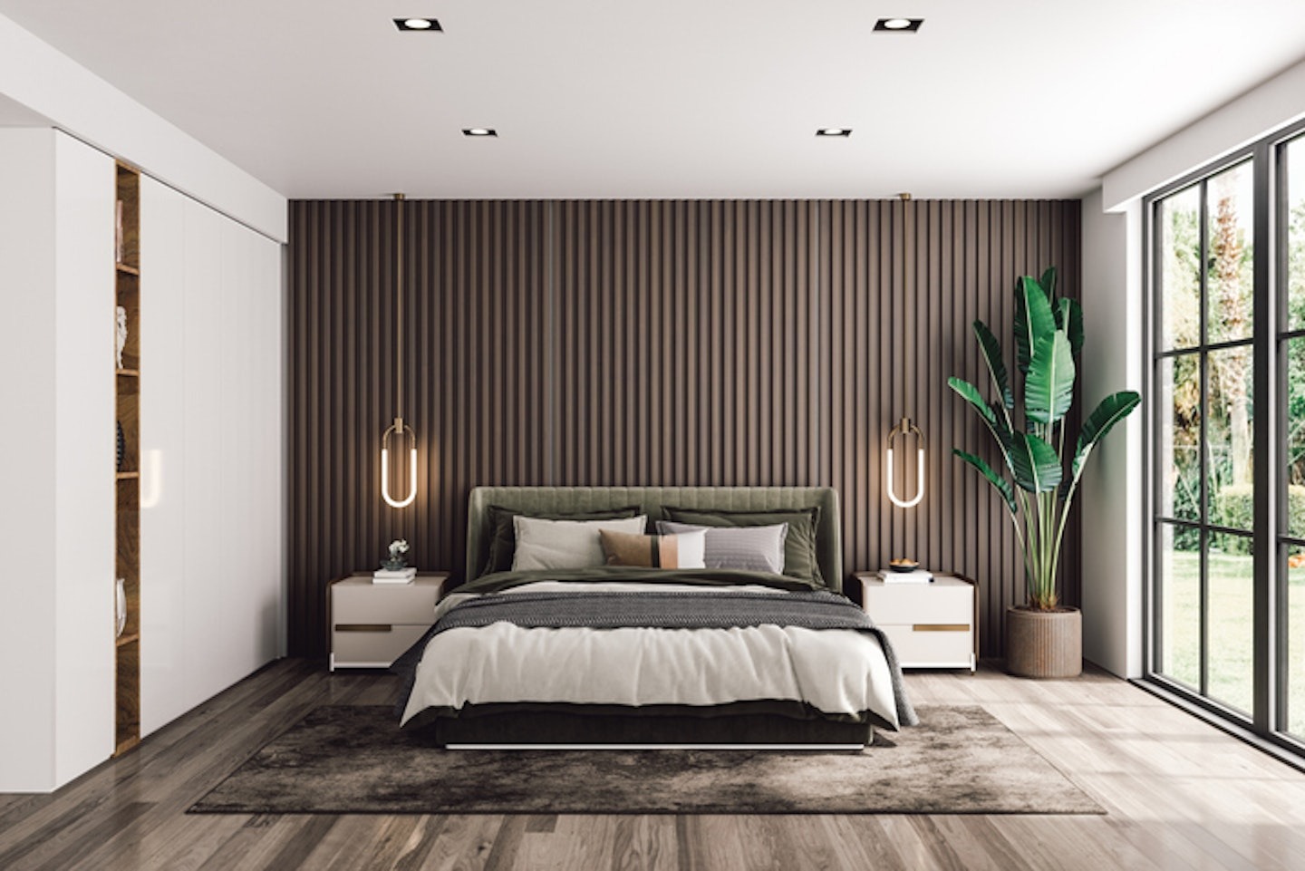 Điểm xuyết sắc xanh từ cây cảnh giúp okking.con phòng mang đậm dấu ấn riêng (Nguồn: Sưu tầm)