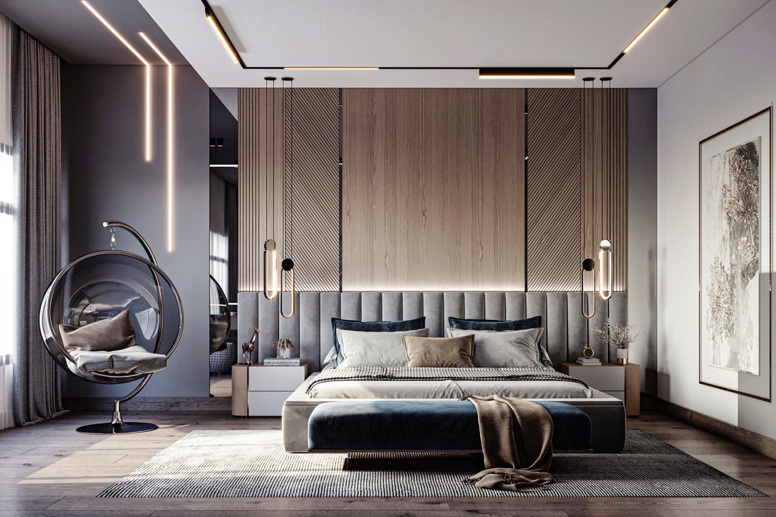 Kích thước giường ngủ hài hòa với okking.con