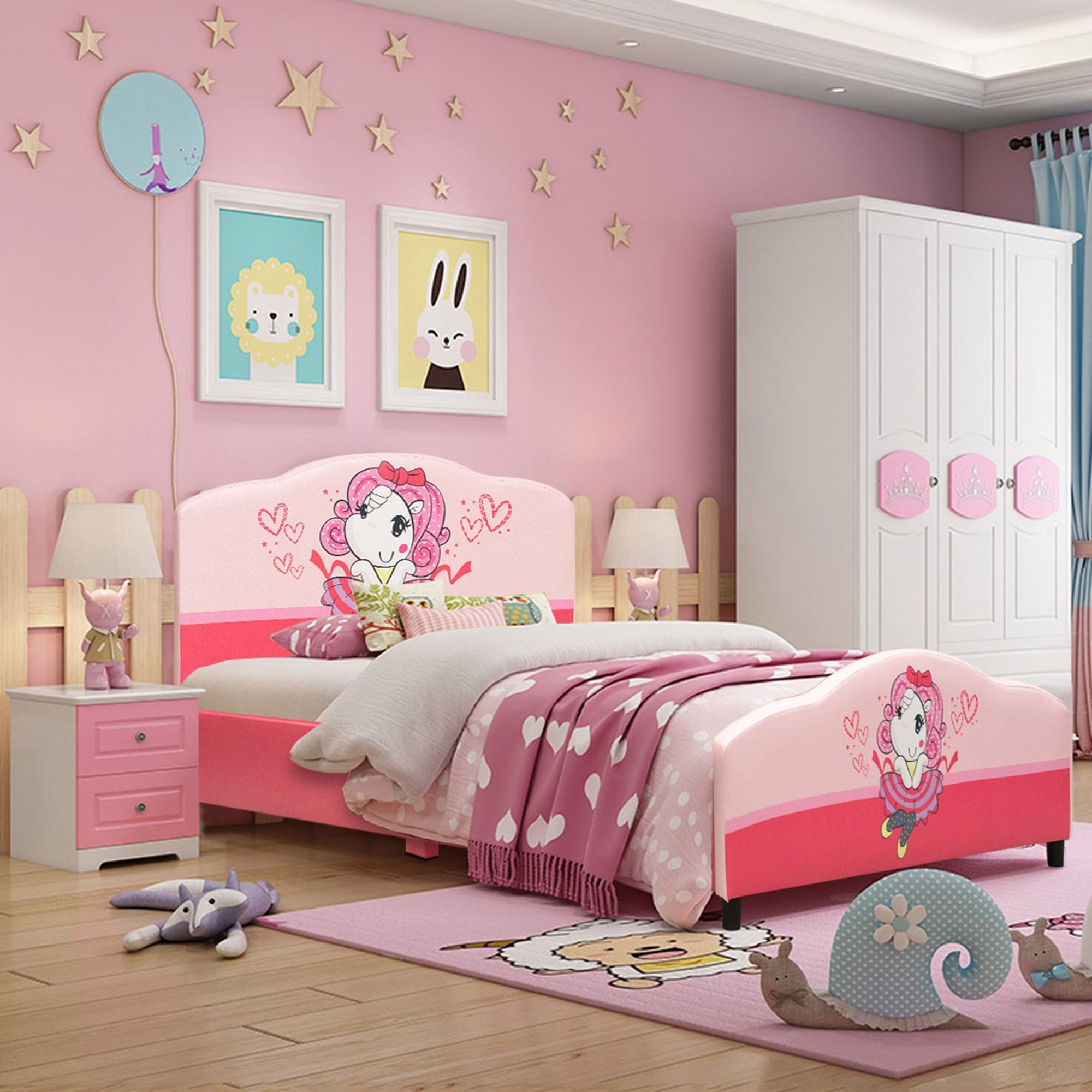okking.con 25m2 màu hồng dễ thương ngộ nghĩnh cho bé gái