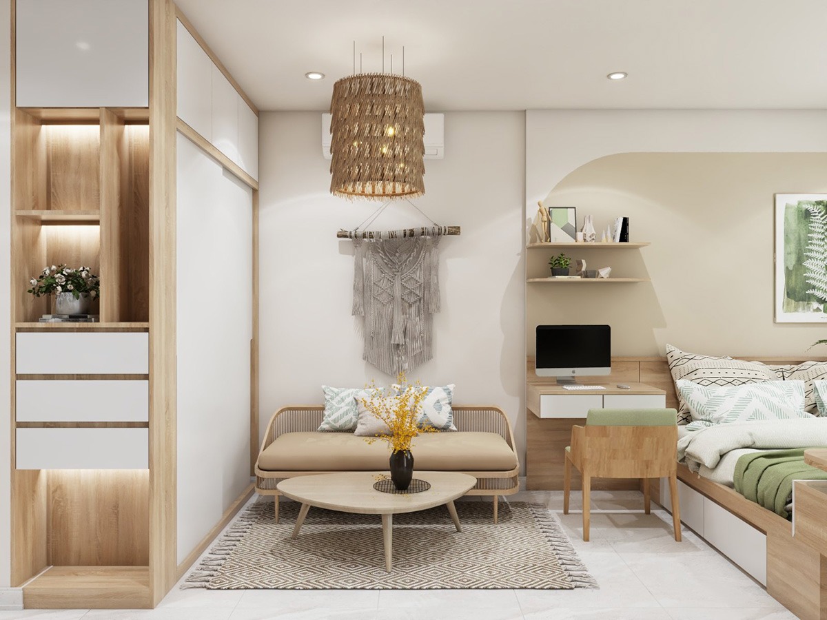 Sử dụng đèn trần làm điểm nhấn okking.con căn hộ