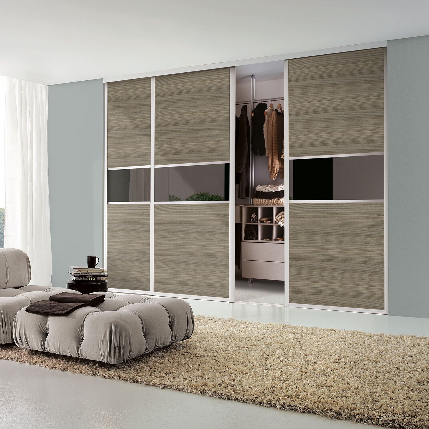Tủ quần áo kịch trần 3 cánh lùa hiện đại (Nguồn: Sưu tầm)