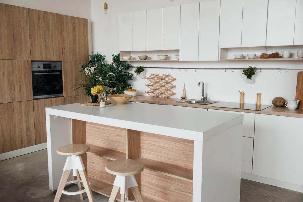 Sử dụng bàn đảo bếp có chất liệu bền đẹp