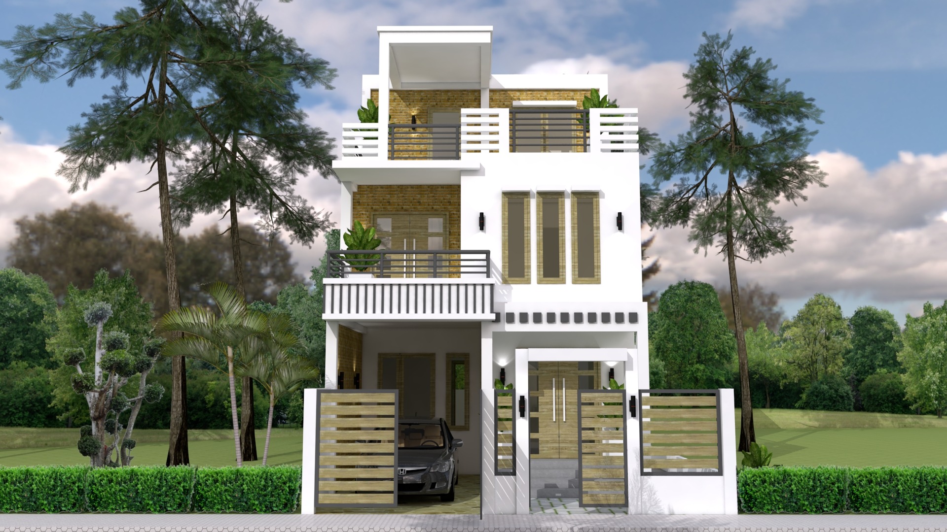 Thiết kế nhà 3 tầng tập trung diện tích sử dụng vào chiều cao và chiều sâu (Nguồn: Sưu tầm)