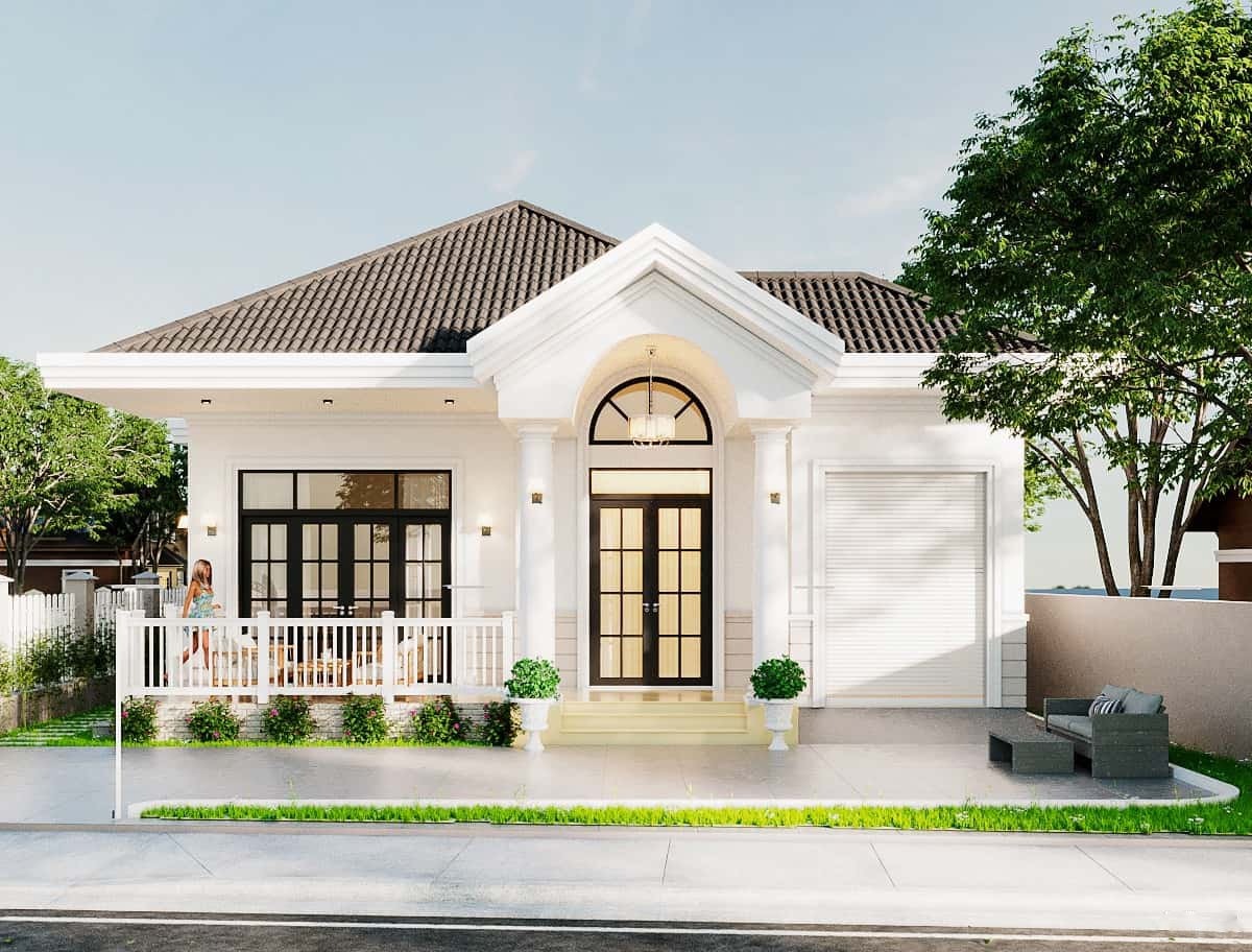 Thiết kế nhà cấp 4 kết hợp thêm sân vườn xanh mát, tạo okking.con sống thoáng đãng (Nguồn: Sưu tầm)