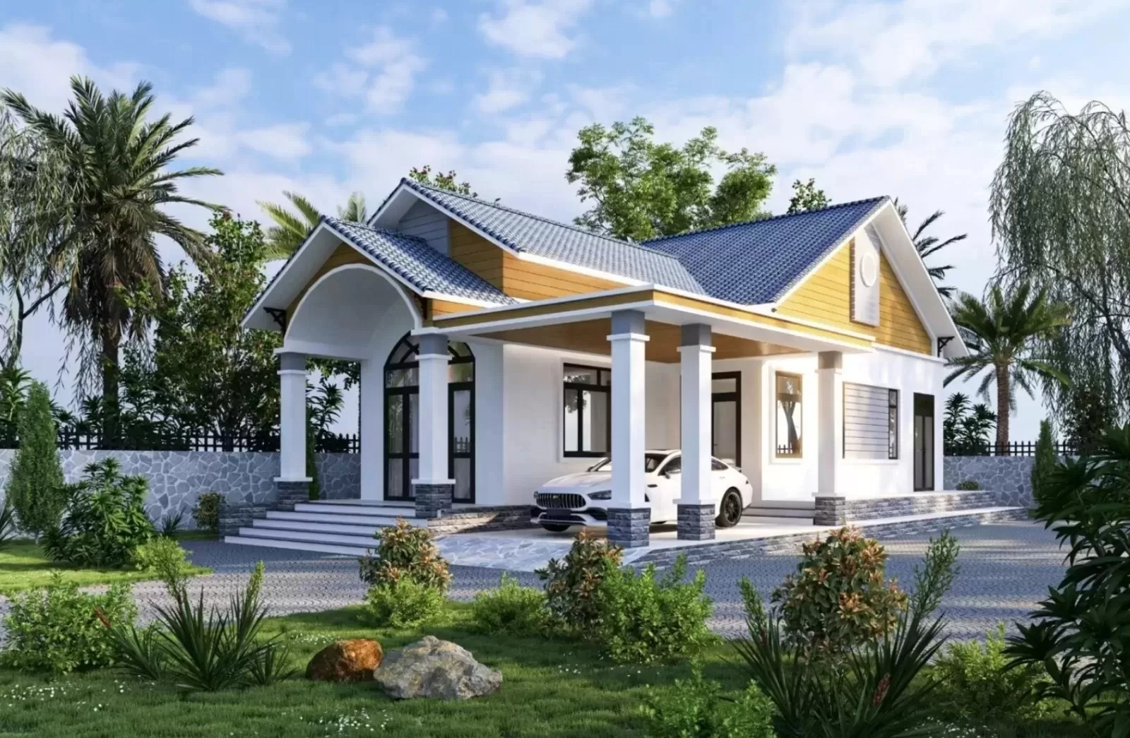 Nhà cấp 4 mái Thái sở hữu công năng tuyệt vời và tính thẩm mỹ cao (Nguồn: Sưu tầm)