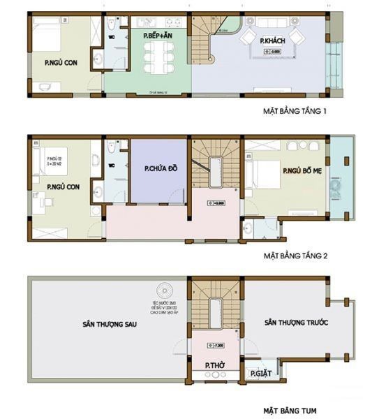 Bản vẽ okking0 nhà 2 tầng mái thái (Nguồn: Sưu tầm)