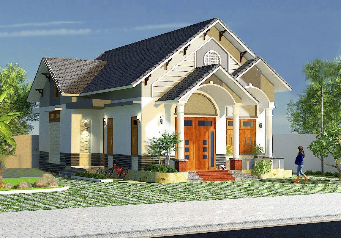 Thiết kế nhà mái Thái cao ráo, độ dốc lớn giúp thoát nước mưa nhanh chóng (Nguồn: Sưu tầm)