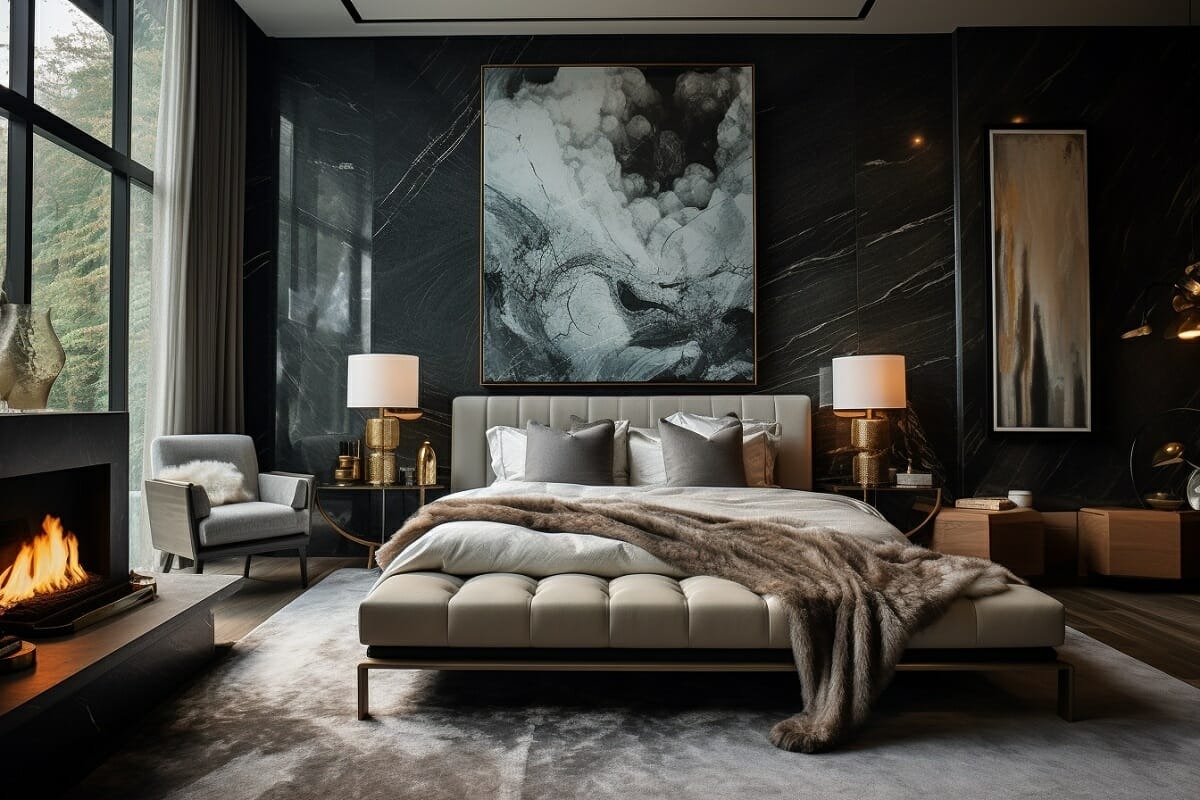 Decor okking sử dụng bức tranh lớn treo tường tạo điểm nhấn